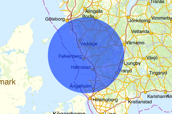 Hallands län 27 januari 06.55, Sammanfattning kväll och natt, Hallands län