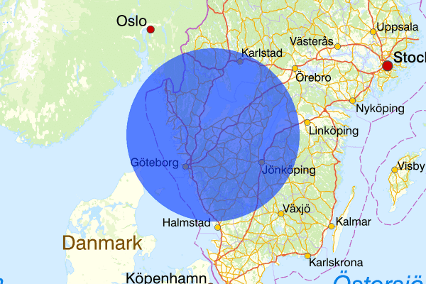 Västra Götalands län 27 januari 06.57, Sammanfattning kväll och natt, Västra Götalands län