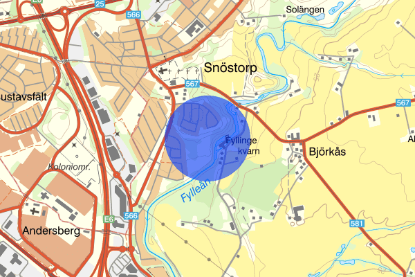 Fylleåns Vandringsled - Halmstad 30 januari 07.12, Sammanfattning natt, Hallands län