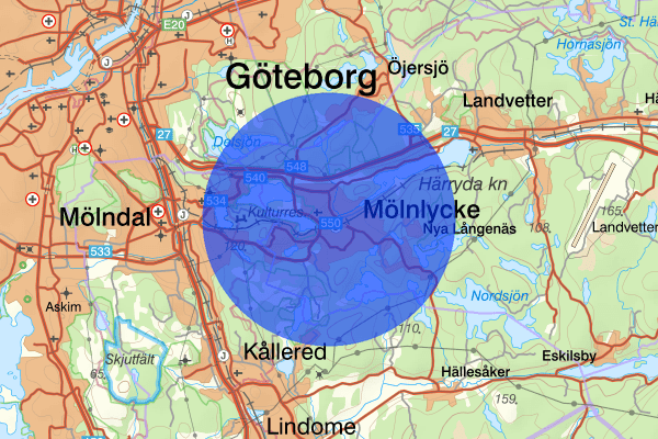 Mölnlycke 31 januari 12.43, Trafikolycka, personskada, Härryda