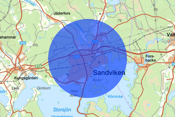 Sandviken 04 februari 00.09, Skadegörelse, Sandviken