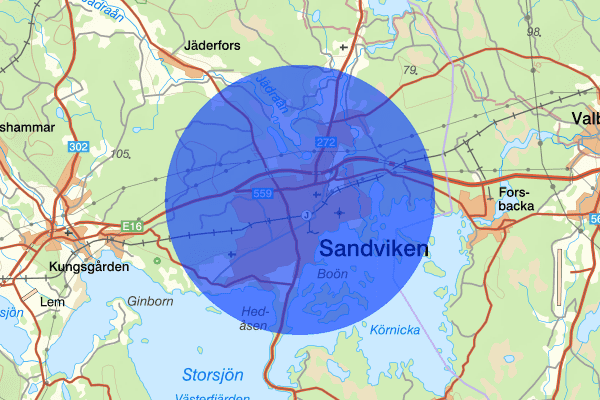 Sandviken 12 februari 01.49, Brand, Sandviken