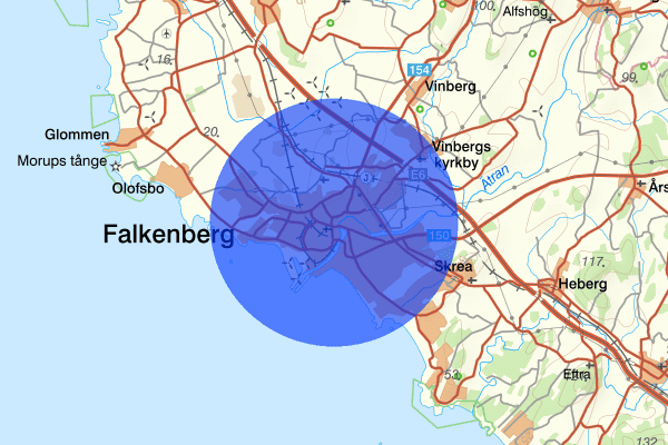 Falkenberg 17 februari 06.57, Sammanfattning kväll och natt, Hallands län