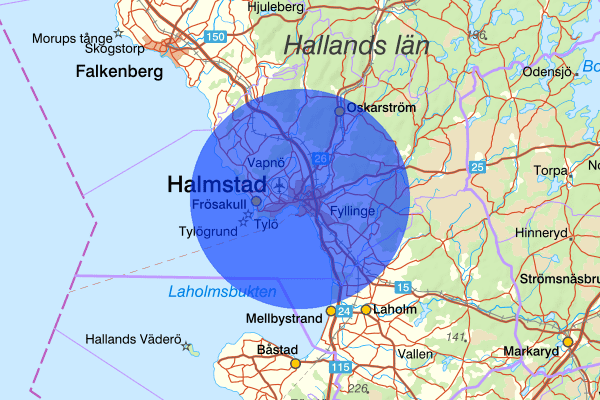 Halmstad 15 februari 06.00, Sammanfattning natt, Hallands län