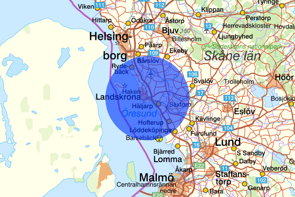  18 februari 00.49, Skadegörelse, Landskrona