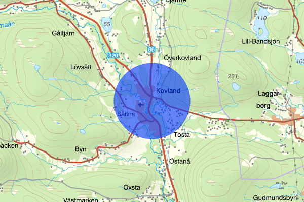 Kovland 22 februari 17.49, Trafikolycka, vilt, Sundsvall