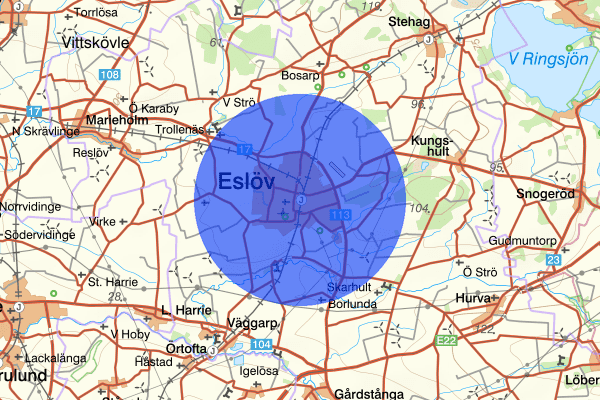 Eslöv 22 februari 20.32, Trafikolycka, Eslöv