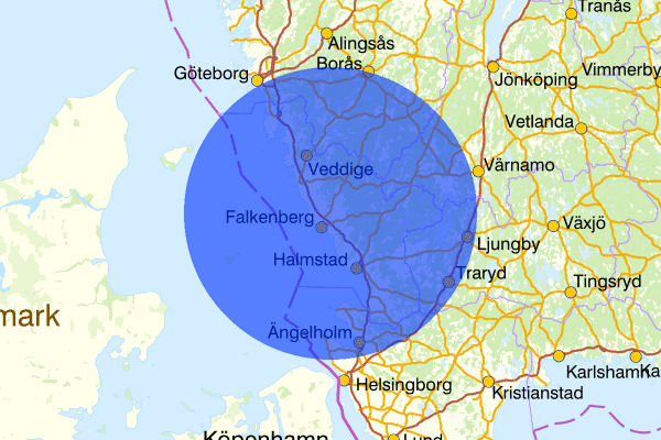 Hallands län 23 februari 07.00, Sammanfattning kväll och natt, Hallands län