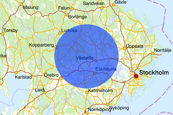 Västmanlands län 25 februari 05.45, Sammanfattning natt, Västmanlands län