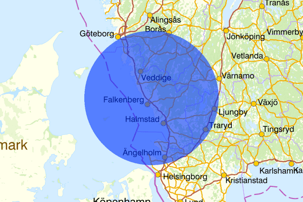 Hallands län 05 mars 05.49, Sammanfattning kväll och natt, Hallands län