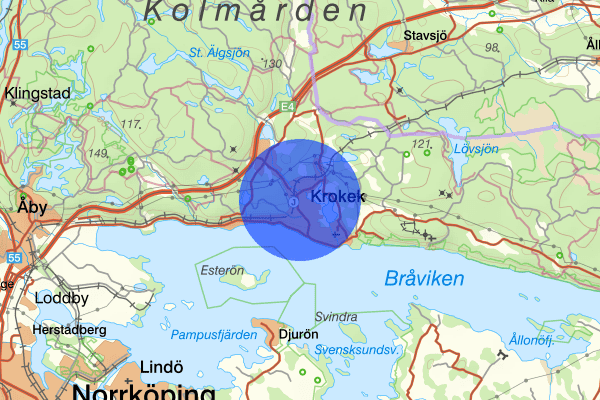 Krokek 10 mars 08.00, Sammanfattning natt, Östergötlands län