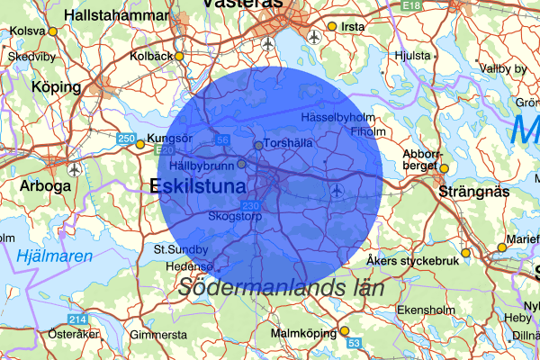 Eskilstuna 11 mars 21.22, Trafikhinder, Eskilstuna