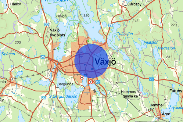 Norr 15 mars 10.26, Trafikolycka, Växjö