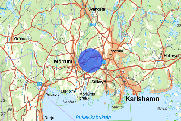 Karlshamnsvägen 16 mars 08.45, Räddningsinsats, Karlshamn