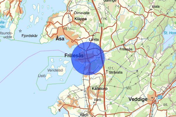 Frillesås 16 mars 12.03, Trafikolycka, singel, Kungsbacka