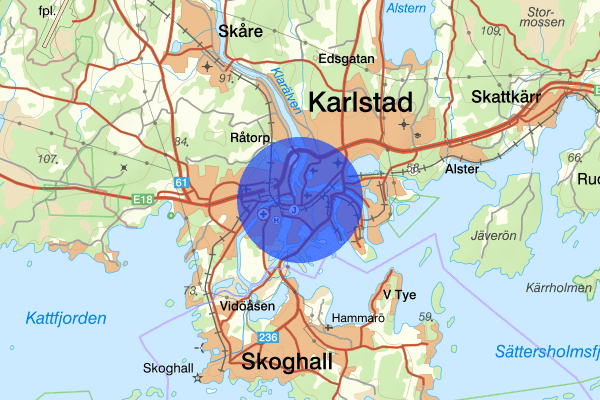 Tingvallastaden 21 mars 17.43, Fylleri/LOB, Karlstad