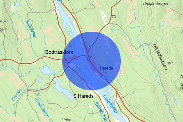 Harads 22 mars 19.52, Trafikolycka, vilt, Boden