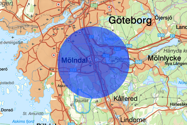 Mölndal 22 mars 21.48, Farligt föremål, misstänkt, Mölndal