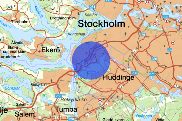 Kungens kurva 26 mars 18.40, Brand, Huddinge