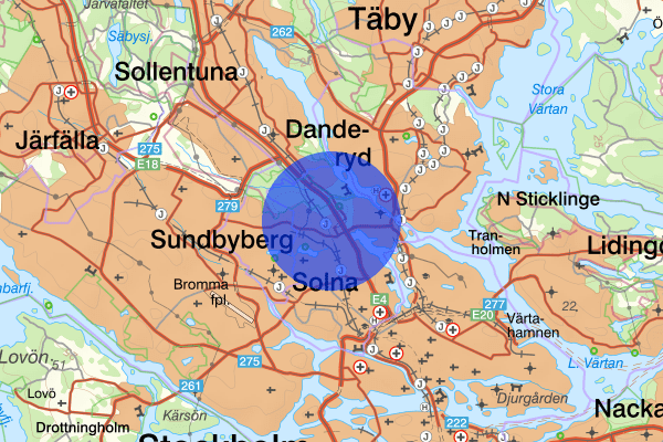 Nya Ulriksdal 24 april 17.26, Trafikolycka, personskada, Solna