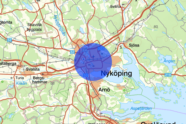 Öster 10 maj 18.40, Skottlossning, misstänkt, Nyköping