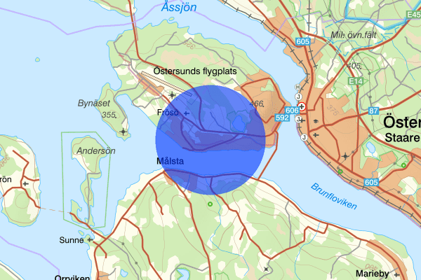 Valla 13 maj 15.36, Trafikolycka, vilt, Östersund