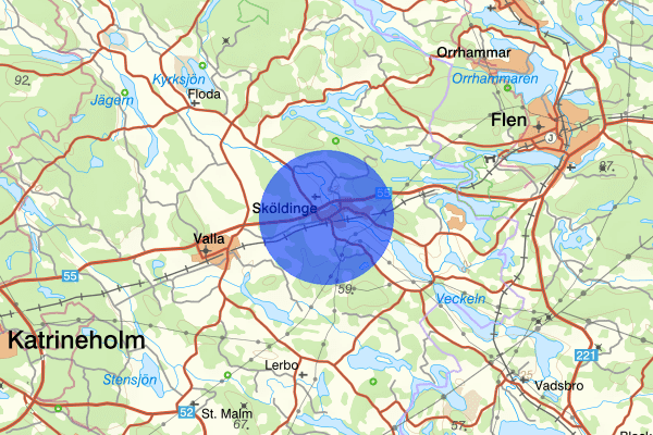 Sköldinge 16 maj 07.58, Sammanfattning natt, Södermanlands län