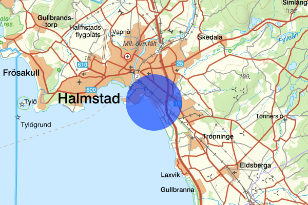 Östra Stranden 16 maj 19.52, Brand, Halmstad