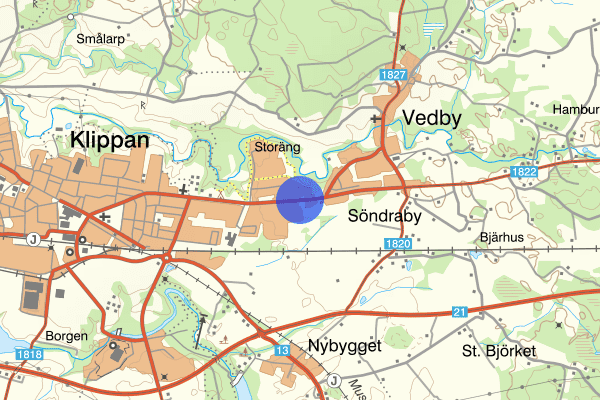 Vedbyvägen 21 maj 00.15, Rattfylleri, Klippan