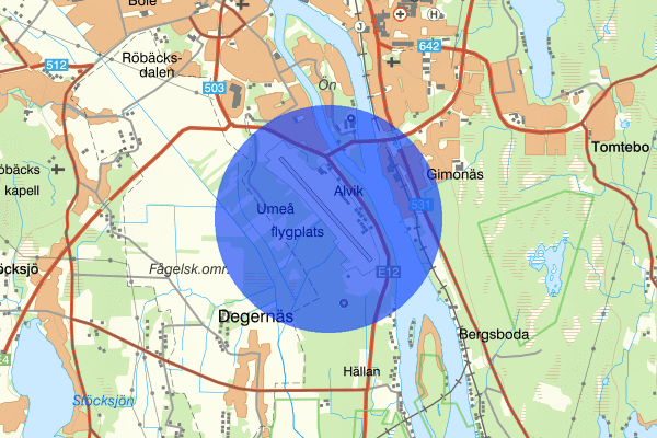 Umeå Airport 21 maj 18.56, Olaga hot, Umeå