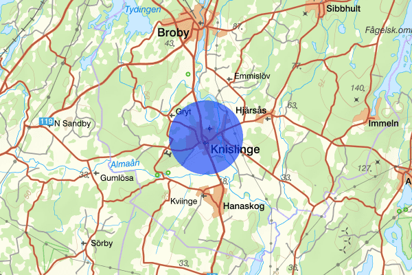 Knislinge 01 juni 19.53, Skottlossning, misstänkt, Östra göinge