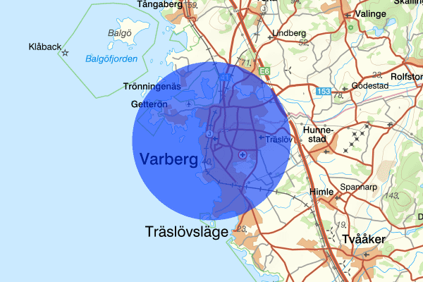 Varberg 03 juni 07.00, Sammanfattning kväll och natt, Hallands län