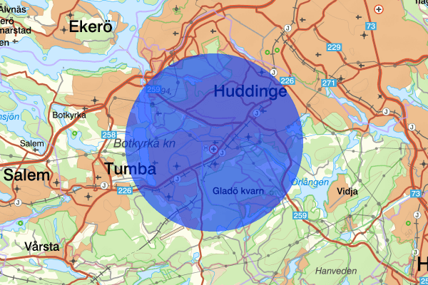 Flemingsberg 10 juni 08.56, Skadegörelse, Huddinge