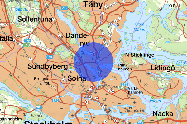 Bergshamra 15 juni 05.56, Trafikolycka, personskada, Solna