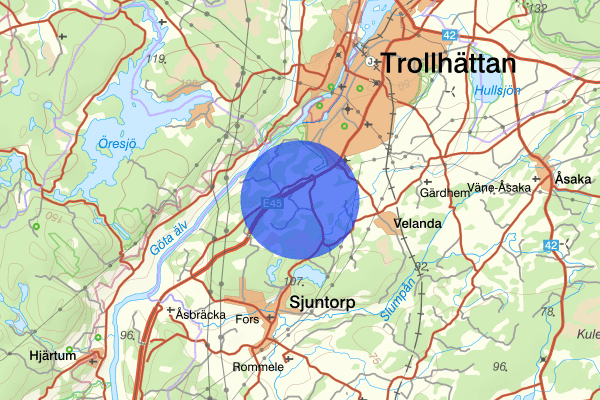 Raddetorp 15 juni 19.49, Trafikolycka, Trollhättan