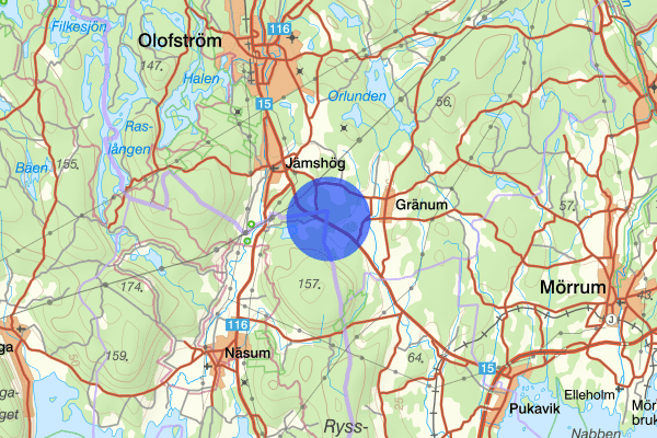 Pukaviksvägen 16 juni 00.52, Rattfylleri, Olofström