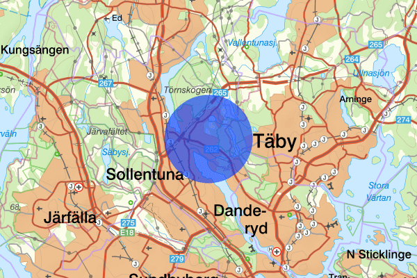 Edsberg 24 juni 01.53, Farligt föremål, misstänkt, Sollentuna