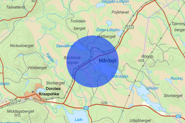 Mårdsjö 24 juni 06.49, Trafikolycka, vilt, Dorotea