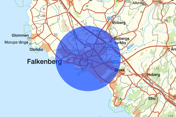 Falkenberg 10 juli 07.50, Olaga hot, Falkenberg