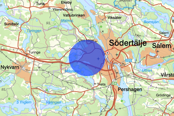 Geneta 24 juli 12.55, Farligt föremål, misstänkt, Södertälje