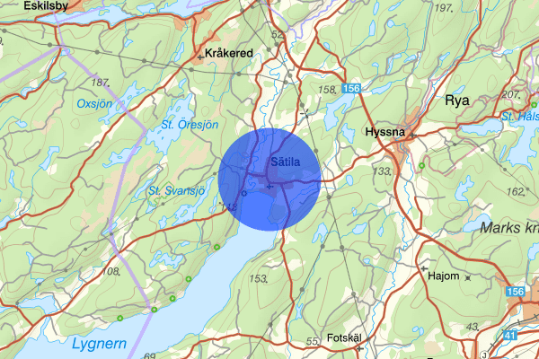 Sätila 25 juli 11.54, Trafikolycka, personskada, Mark