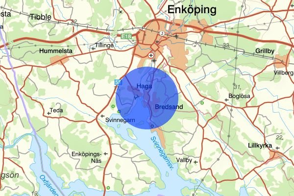 Bredsand 05 augusti 01.34, Trafikolycka, personskada, Enköping