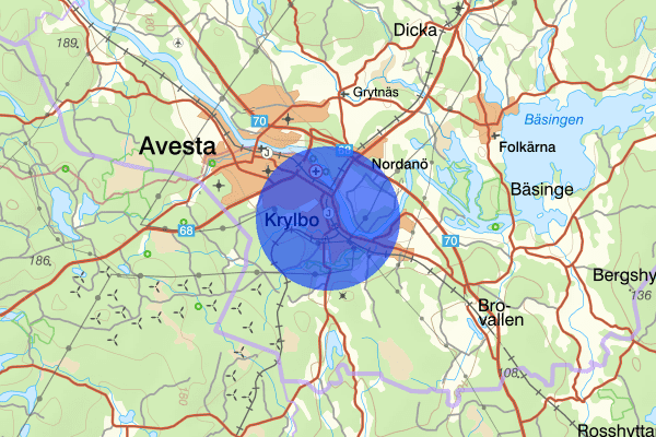 Krylbo 10 augusti 07.02, Sammanfattning natt, Dalarnas län