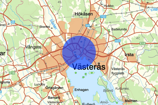 Östermalm 14 augusti 15.29, Olaga hot, Västerås