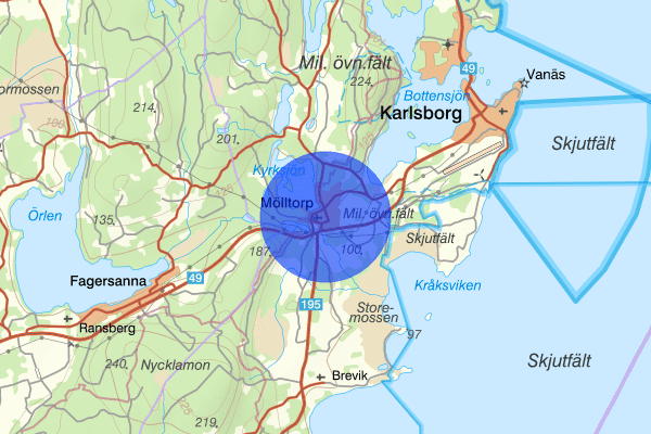 Mölltorp 19 augusti 16.13, Trafikolycka, personskada, Karlsborg