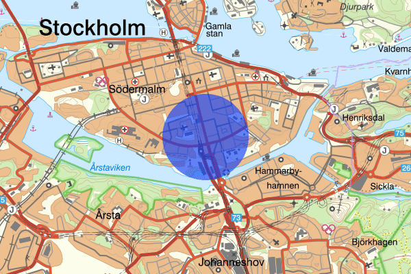 Skanstull 27 augusti 00.43, Våld/hot mot tjänsteman, Stockholm