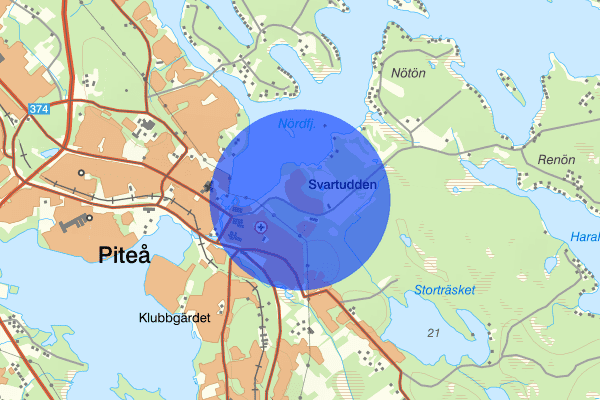 Svartudden 28 augusti 11.16, Räddningsinsats, Piteå