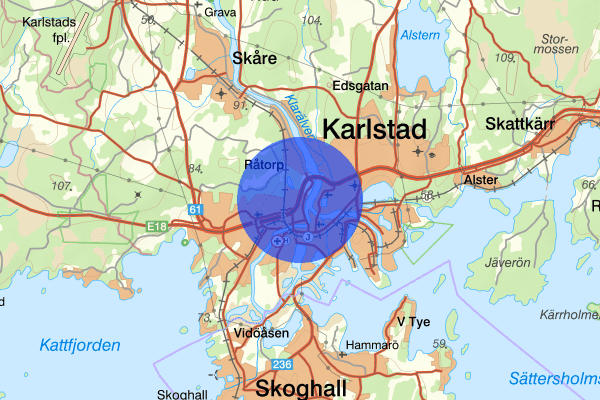 Sandbäcken 18 september 16.36, Trafikhinder, Karlstad