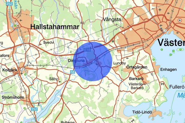 Dingtuna 24 september 05.01, Trafikolycka, personskada, Västerås