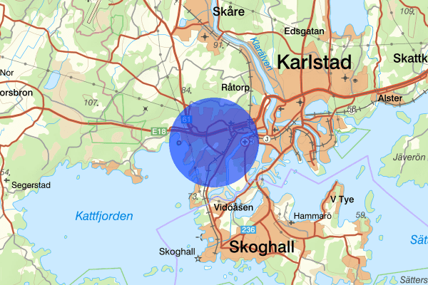 Gräsdalen 10 oktober 16.40, Trafikolycka, Karlstad